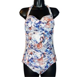 MarinaVida One piece floral bathing suit, size S